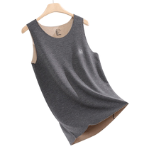 Catman Mens Warm Vest Contains Cashmere Silk Mens Seamless German Velvet Heating Autumn Single Top Winter