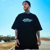 潮牌t恤男港风高街宽松大码加肥胖子夏季纯棉五分袖情侣装短袖潮