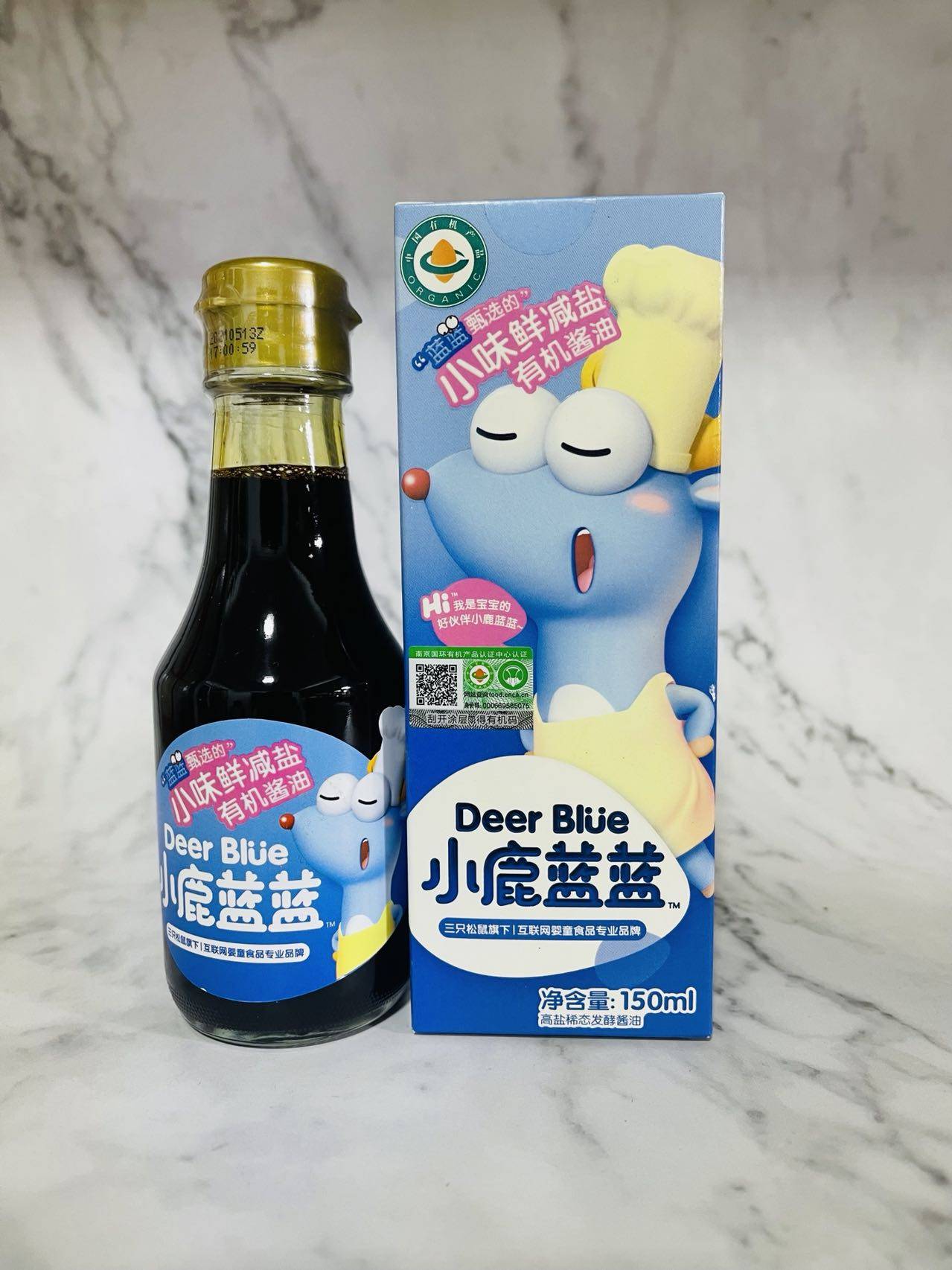 Small deer bluish blue soy sauce small taste fresh and salt organic soy sauce baby condiment soy sauce 150ml