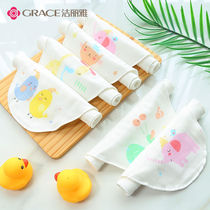 Clean Lija Pure Cotton Suction scarves (6 floors yarn) Baby Child Sweat Scarves Nursery Pure Cotton Cotton Cloth Cushion Back Towels 