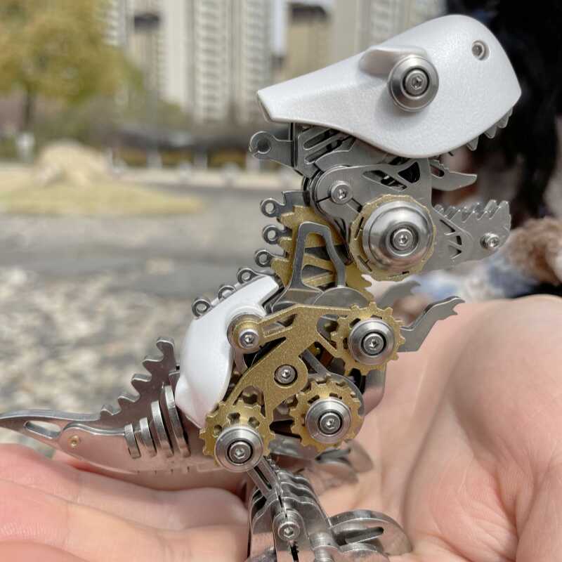 ドラゴンゼロ 機械式恐竜 ティラノサウルス レックス 金属組み立てモデル 3D ハンドメイド ジュラシックオーナメント かわいい女の子へのギフト