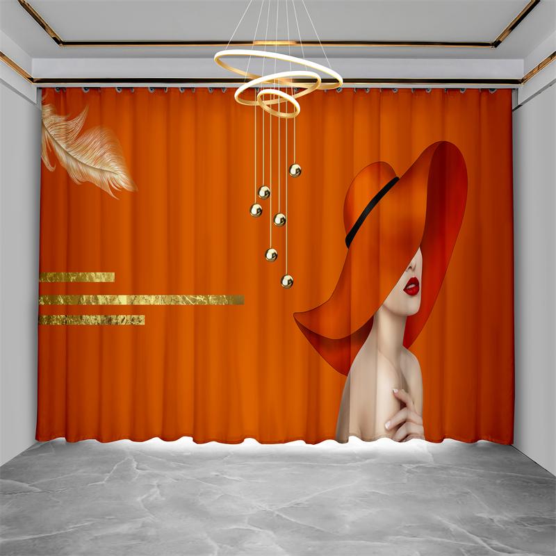 Orange Blackout Curtains 2025 New Model, Specially Designed for Internet-Famous Living Rooms and Beauty Salons, Light Luxury Modern Minimalist Orange Partition Curtains Orange Blackout Curtains 2025 New Model, Specially Designed for Internet-Famous Living Rooms and Beauty Salons, Light Luxury Modern Minimalist Orange Partition Curtains