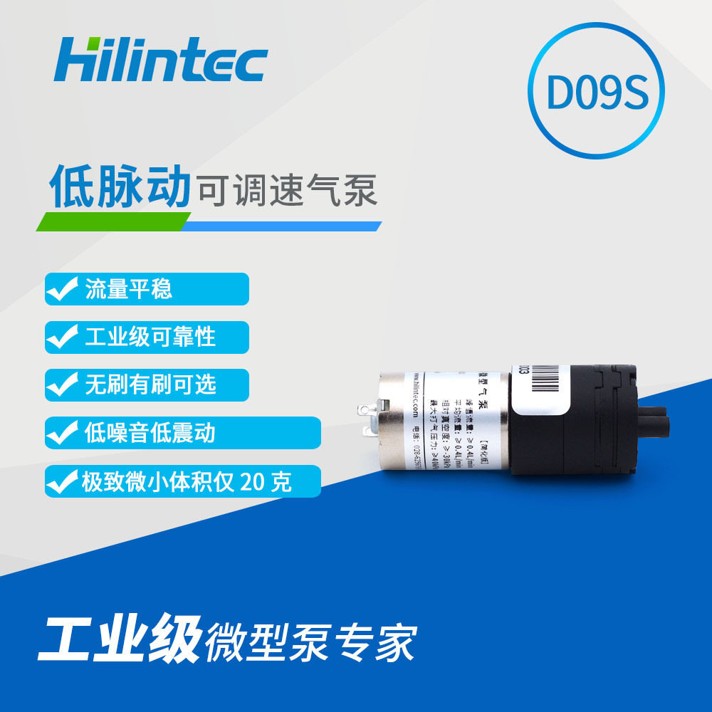 D09M工业级低脉动可调速微型气泵 正负压迷你静音抽打两用泵