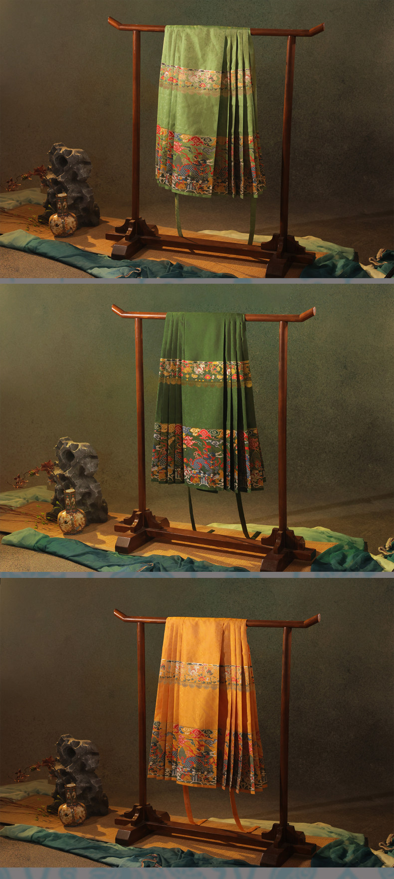 Старинное пальто 宴平汉服 海水江崖卷云四兽朝麒麟补服圆领短袄&交领短袄&马面裙