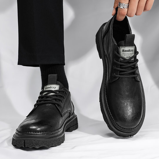 Men's Shoes 2025 New Winter British Style Business Formal Leather Shoes Men's Trendy Versatile Fashionable Casual Shoes Men