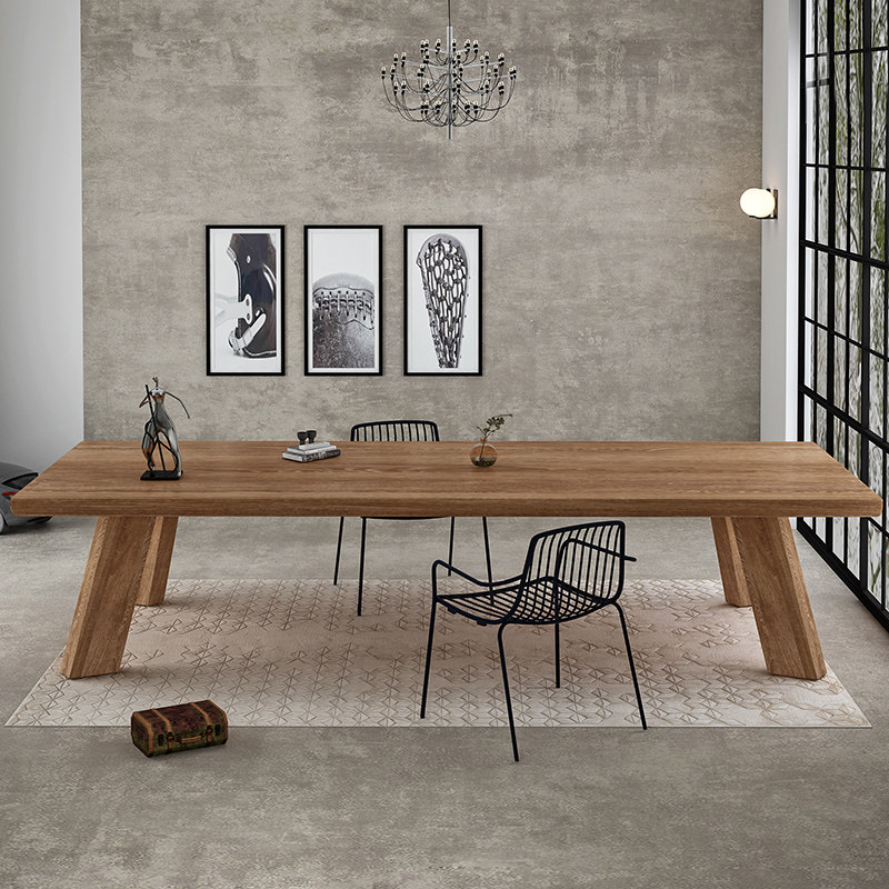 European and American solid wood desk home dining table simple boss office computer desk minimalist desk conference table negotiation table