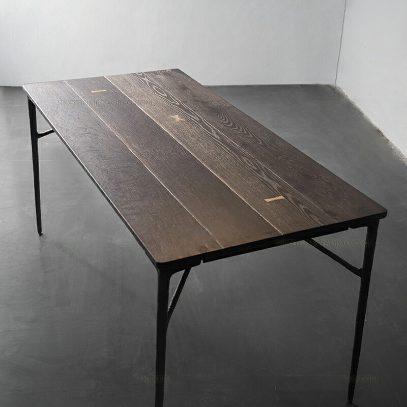 Italian loft industrial style ash wood dining table Nordic red oak western dining table bench home elm office desk