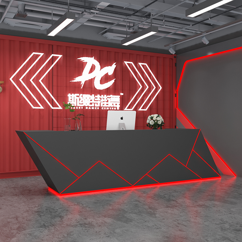 Retro Industrial Wind Dance Room Collection Silver Counter Boxing Gallery Bar Counter Gym Front Desk Counter Corporate Hotel Reception Desk