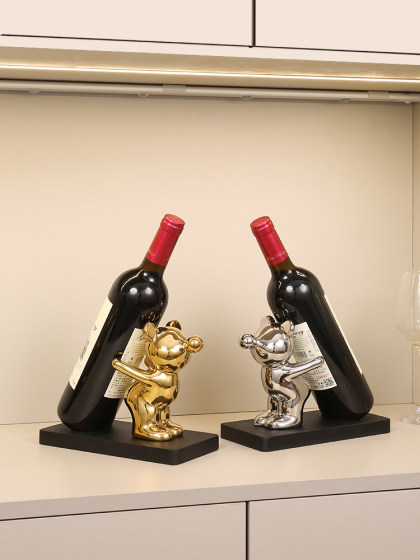 暴力熊创意红酒架酒柜酒托摆件轻奢高档玄关电视柜餐边柜装饰品