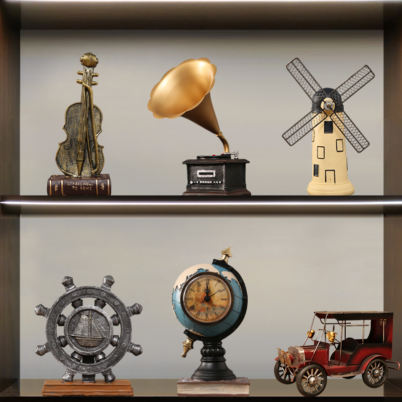 Retro Telephone Gramophone Ornaments American-Style Living Room Wine Cabinet Cabinet Decorations Bookcase Bookshelf Crafts Furnishings Retro Telephone Gramophone Ornaments American-Style Living Room Wine Cabinet Cabinet Decorations Bookcase Bookshelf Crafts Furnishings