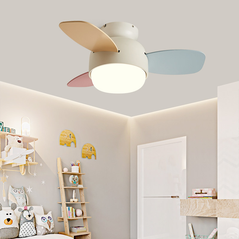 Children's room Fan light net red bedroom suction top small ceiling fan lamp Home fan mute Color Ceiling Fan Chandelia-Taobao