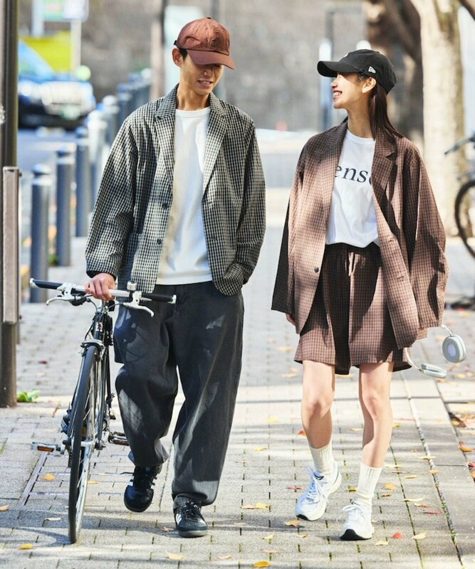 Japanese Style Fs Lapel Shirt Loose Plaid Blazer Jacket Spring and Autumn Unisex 25Ss