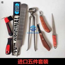Imported hoof trimming three-piece set hoof clipping pliers hoof file hoof trimming knife equestrian supplies horse gear complete set