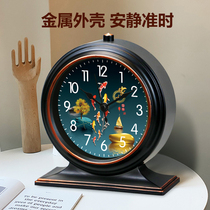 Place a clock every year with fish desktop small alarm clock desktop clock bedroom ornaments living room home clock bedside