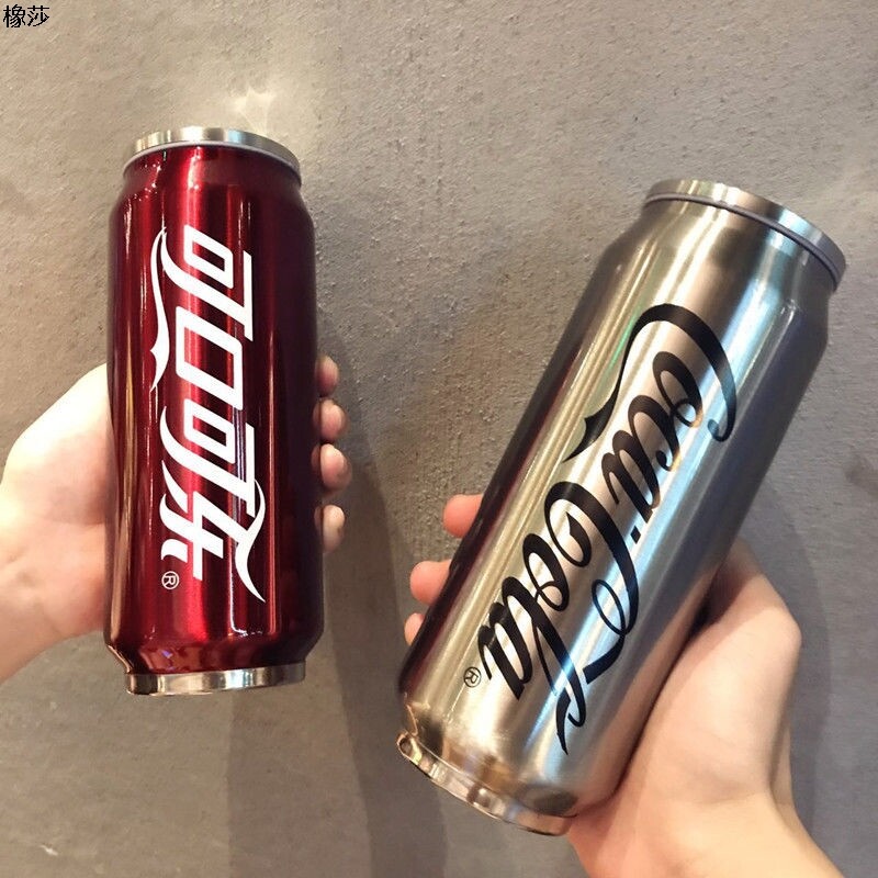Creative Coca-Cola cans stainless steel thermos men and women students Korean version of the personality portable straw water cup