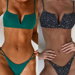 ຊຸດໃສ່ຫາດຊາຍ biquini ແອວຕໍ່າ 2021 2021 halter Swimwear swimmi