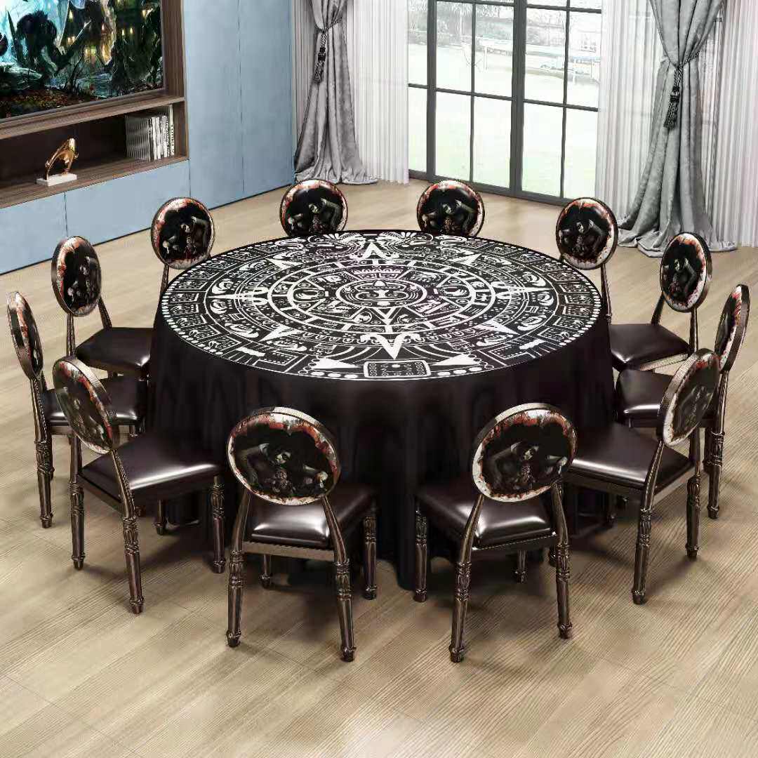 Custom Screenplay Kill Horror House Ghost Room Table And Chairs Combo Round Table Retro Style Wind Grid Long Table Shop 8 People -10