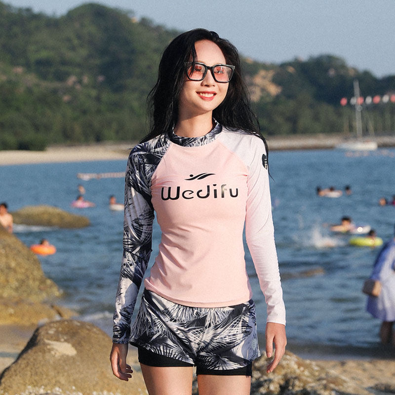 Swimsuit female summer cute Japanese 2021 new fashion fairy fan two-piece slimming Korean ins conservative diving suit