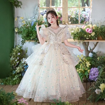Children's Birthday Party Dress, Flower Girl Princess Dress, Girl's Little Host, Choir, Catwalk, Piano Performance Costume, Autumn