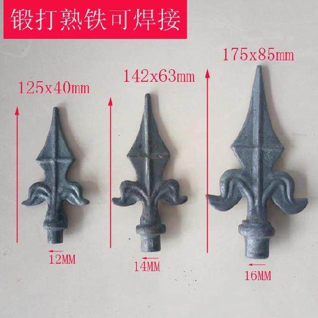 Gun tip wrought iron accessories fence tip anti-theft galvanized iron top cover big hair tip forged cast aluminum iron gate round tube