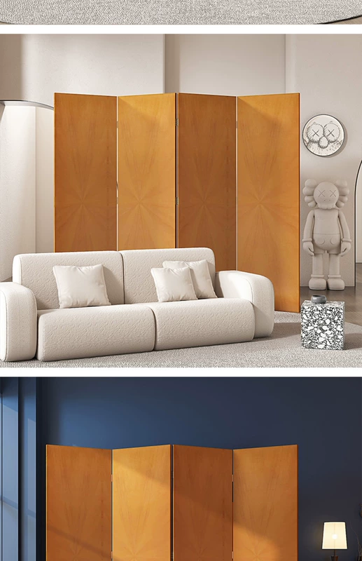 Vách ngăn phòng khách phòng ngủ chất liệu gỗ tần bì chống thấm nước bình phong di động di chuyển dễ dàng