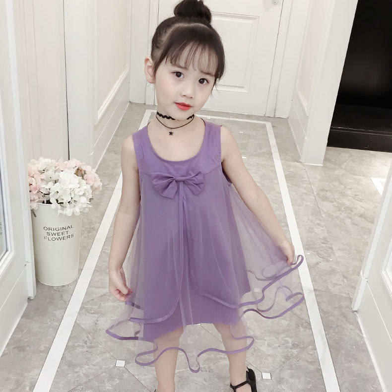Children's clothing Girls summer dress new foreign dress 2022 Summer Korean version Dress Children Vest Dress Girl Princess Dress