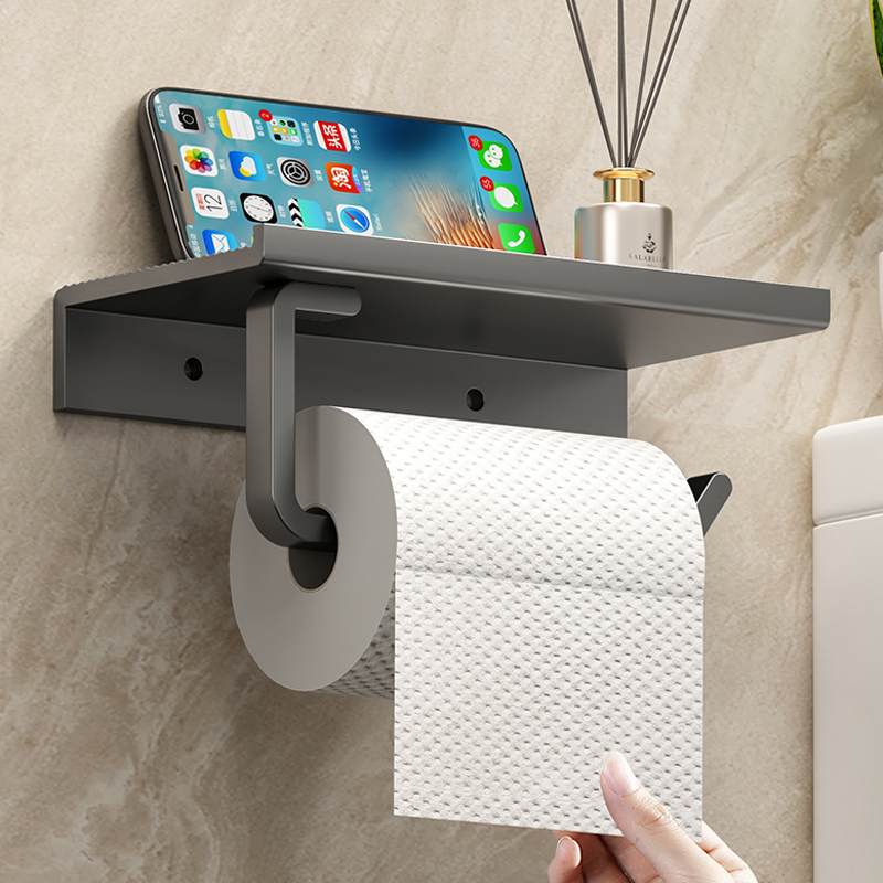 New Style Bathroom Toilet Paper Holder, Tissue Box, Storage Rack, Paper Towel Roll Holder, No Drilling Required