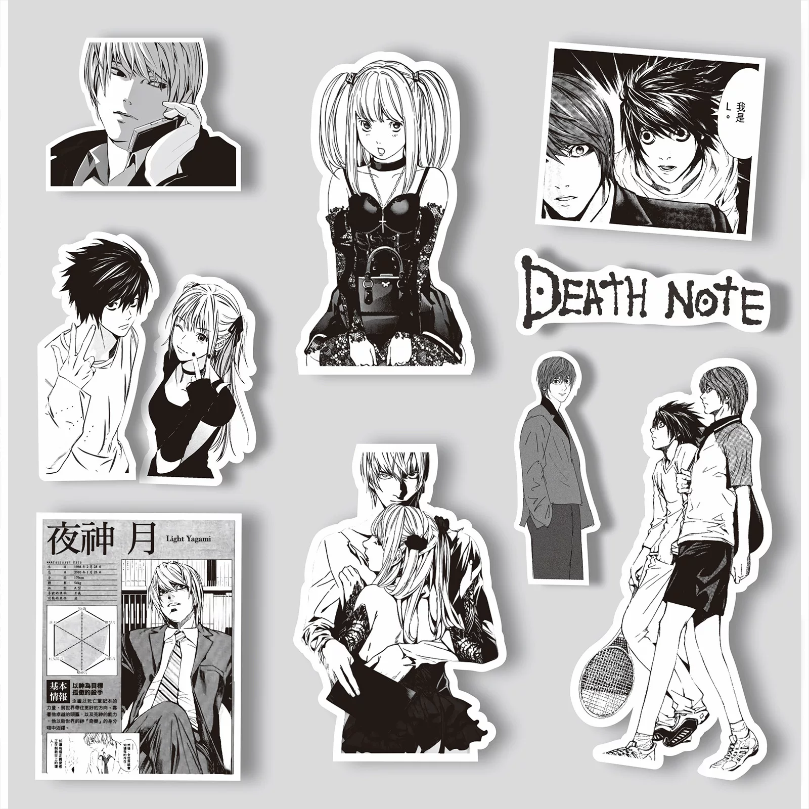 Death Note DeathNote наклейка Ночь Бог Луна Лапка Черная и Белая заметка Блокнот Компьютерная наклейка