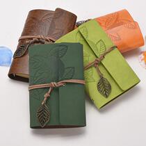 Leaves Travel Ben Notepad Retro Leather Face Carry-on Book Ben Graffiti Loose-leaf Kraft Paper Notebook Custom