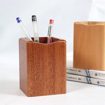 Solid wood pen holder minimalist office supplies Desktop finishing containing box Student stationery gift wood engraved logo lettering
