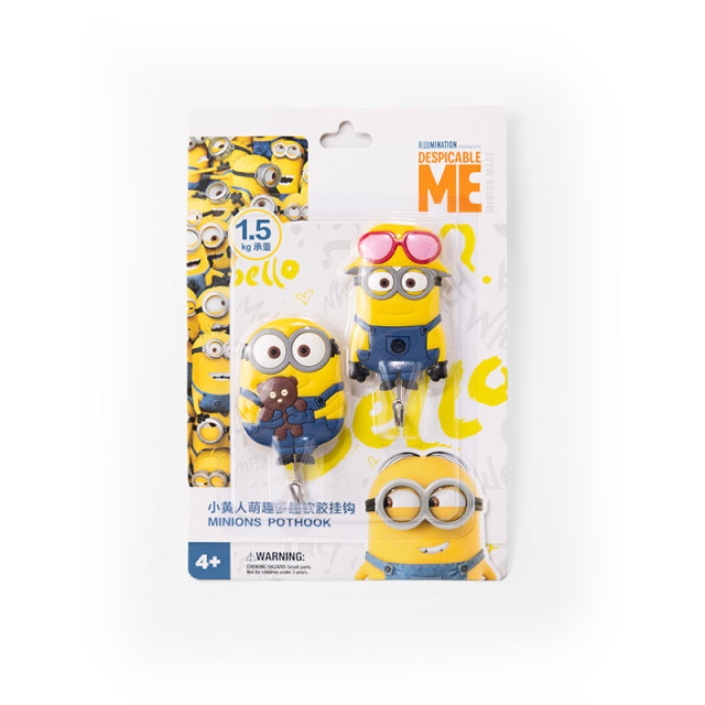 Universal Pictures Minions Hooks Glue Soft Glue 2-Pack No-Punch Adhesive Powerful Wall