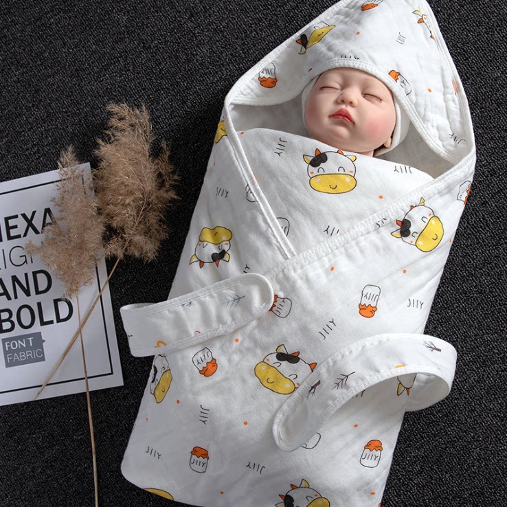 Cotton era newborn cotton summer thin section cow baby hug quilt baby spring and autumn newborn wrapped cotton gauze