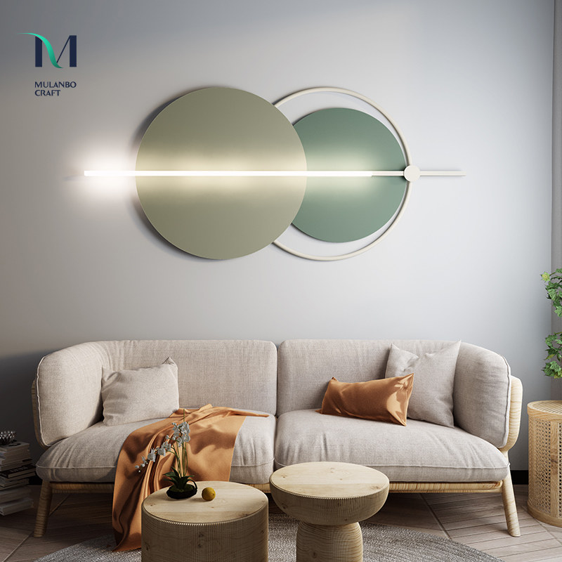 Nordic with lights wall decoration iron wall decoration three-dimensional porch bedroom wall decoration living room background wall decoration decoration