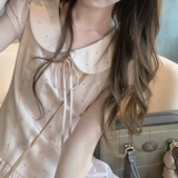 Милая розовая кукла, летний приталенный корсет, мини-юбка, новая коллекция, кукольный воротник, подходит для подростков