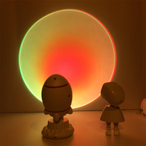 Net Red New Years Eve Sunset Light Photo Atmosphere Light Twilight Projection Small Night Light Astronaut Space Robot Sunset Lights