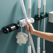 Mop wall-mounted clip double head free of punch powerful viscose rack mop fixed containing shelf toilet mop hook