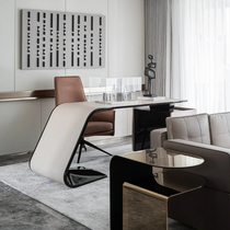One three high-end boss table president table leather modern minimalist light luxury office furniture light luxury executive manager table