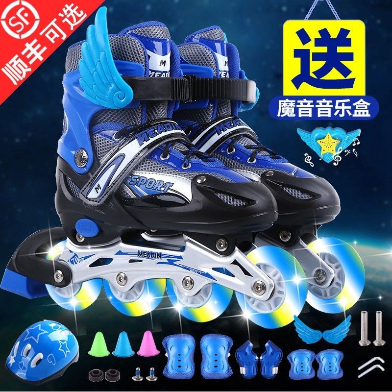 Roller Skates Kids Full Set 3-5-6-7-8-10 Years Roller Skates Inline Roller Skates Skates Adjustable Flash