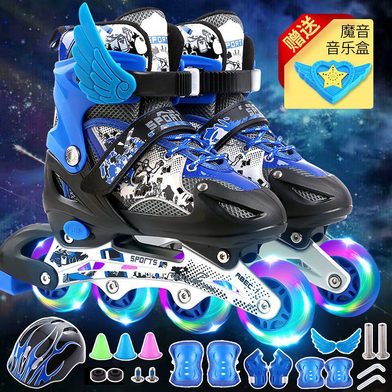 Direct rows skates children adjust boys girls flash skaters full set of drought skates beginners skates