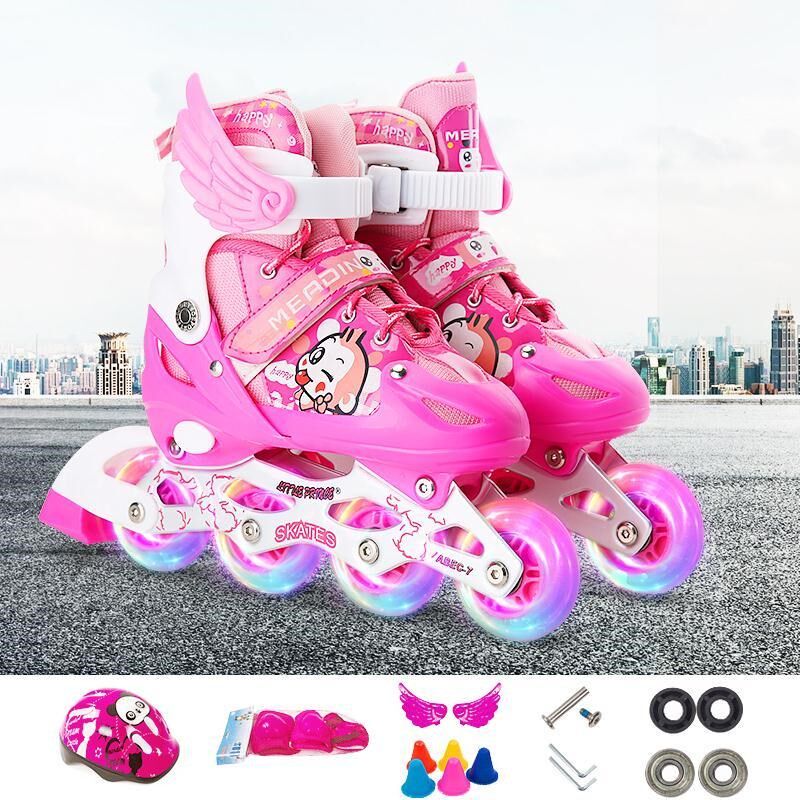 Maidian 3-4-5-6-10-12 years old skates children's full set boys and girls inline roller skates roller skates