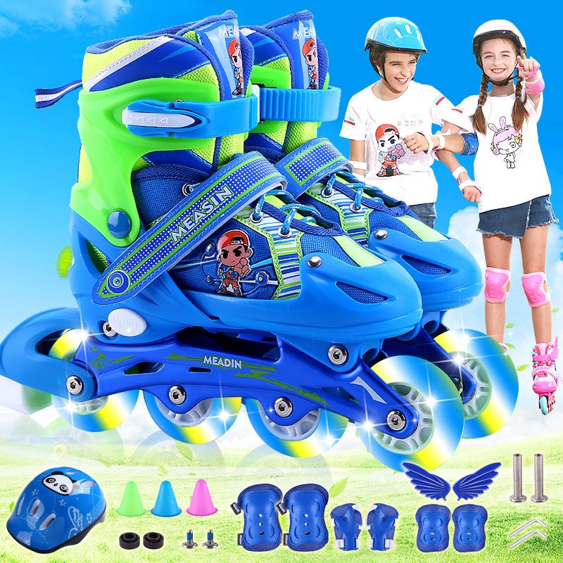 Roller skates children's boys and girls full flash suit 3-5-7-9-12 years old roller skates children's roller skates roller skates