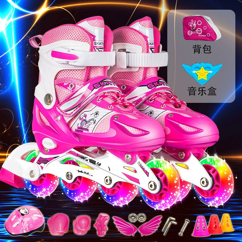 Roller skates children's full set 3-5-6-8-10 years old inline skates roller skates skates for men and women beginners - Taobao