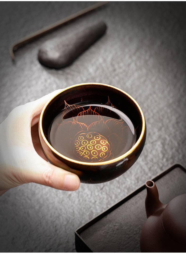 Здание 曜彩佛莲丨建盏茶杯单只窑变茶盏主人单杯纯手工陶瓷茶碗品茗单个