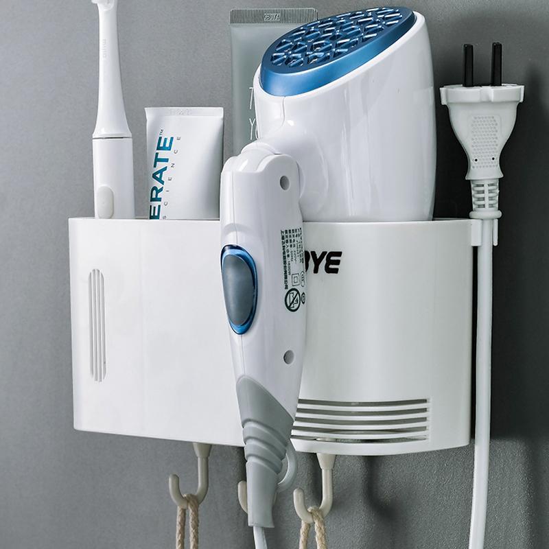 Hair dryer rack makeup room hair dryer bracket bathroom storage supplies placement rack free punch hair dryer rack