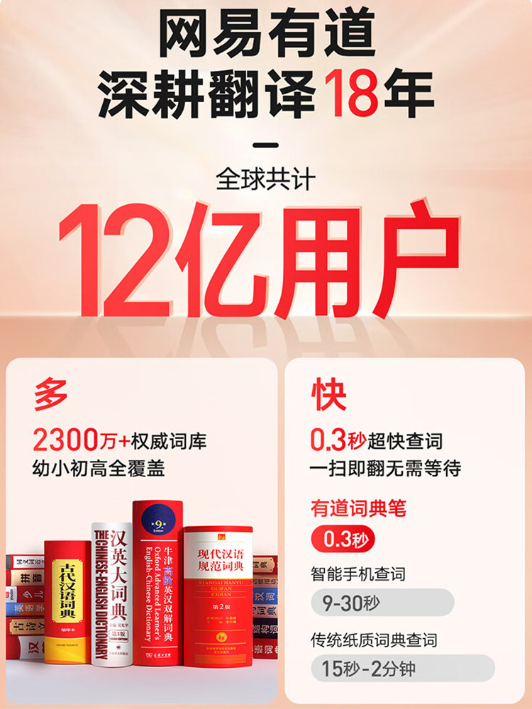 Netease Youdao Dictionary Pen A6 Youdao English Reading Pen Translation Pen for Children, Primary School, High School, University, Universal Early Childhood Education English Learning Tool Official Flagship Store