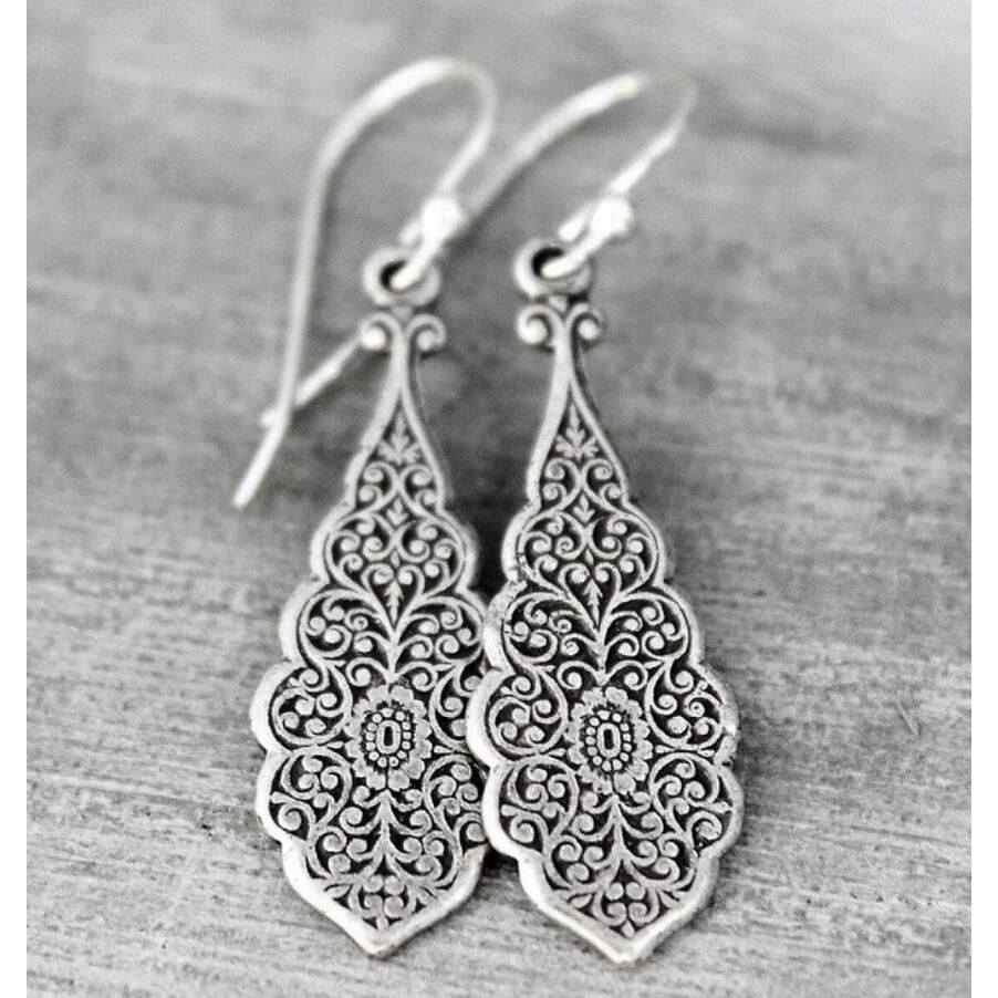 3E3C Vintage Ethnic Style Intricate Pattern Earrings | Bohemian Statement Jewelry for Women