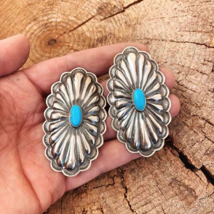 Bohemian Bold Pumpkin Flower Carved Pattern Earrings | Fashion Statement Studs