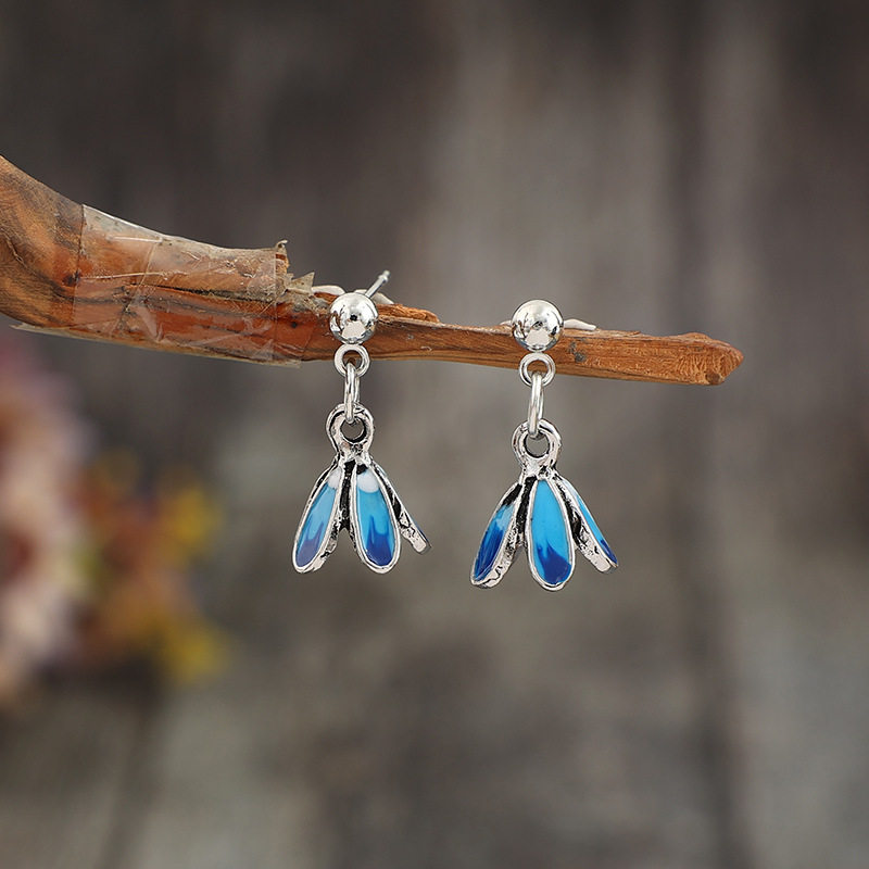 Bohemian Minimalist Petal Patchwork Floral Epoxy Alloy Earrings | Creative Fine Jewelry