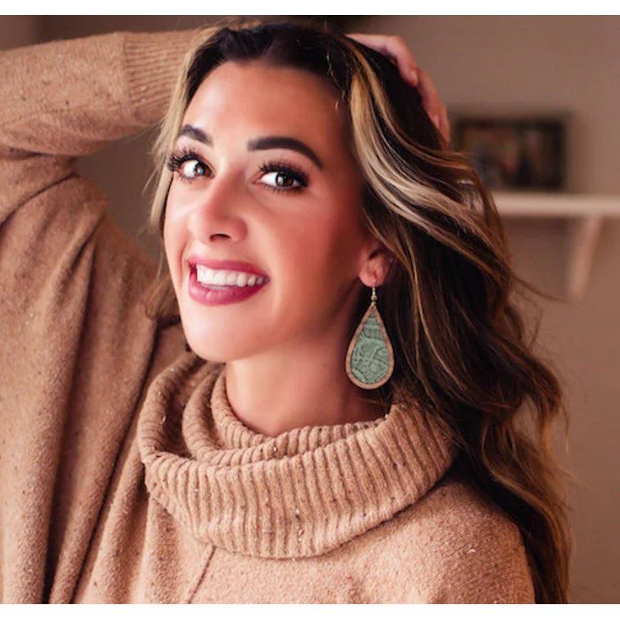 3E3C Retro New Arrival Creative Cork Carving Veneer Wooden Earrings | Bohemian Handmade Statement Jewelry