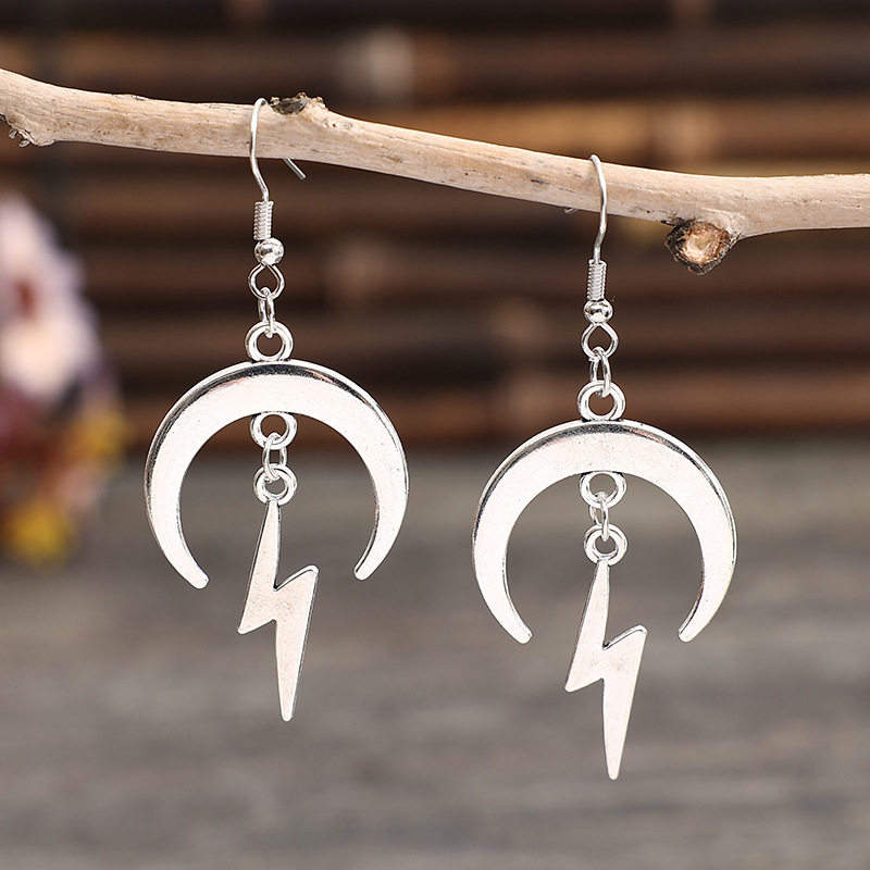 Bohemian Minimalist Crescent Moon Lightning Earrings Trendy Nature-Inspired Fashion Jewelry for Women